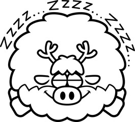 Cartoon Reindeer Sleeping