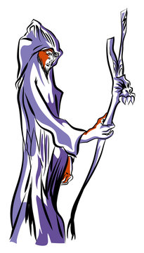 Magical Wizard.


illustration of standing wizard and his magic stick.