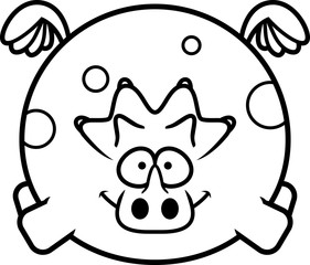 Flying Cartoon Triceratops