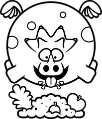 Cartoon Triceratops Eating