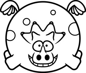 Flying Cartoon Triceratops