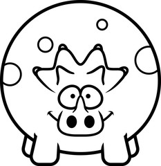 Happy Cartoon Triceratops