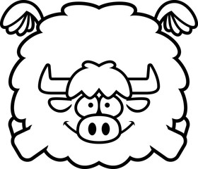 Flying Cartoon Yak