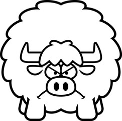 Obraz premium Angry Cartoon Yak