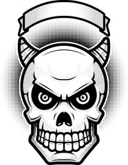 Demon Skull Banner Illustration