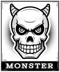 Demon Skull Poster Illustration