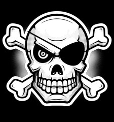 Skull and Crossbones Illustration