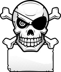Skull and Crossbones Sign Illustration