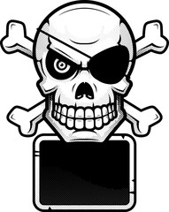 Skull and Crossbones Sign Illustration