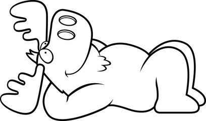 Cartoon Moose Resting