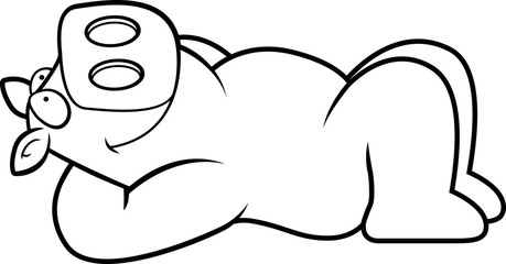 Cartoon Pig Resting