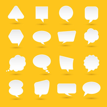 Flat design icons set bubble message for text. Vector illustrations.
