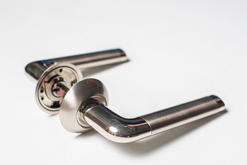 Door handle on white background