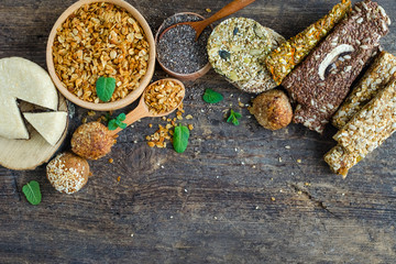 Healthy vegetarian food concept.