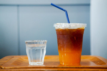 Glass of orange cold brew coffee