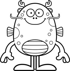 Cartoon Sea Monster Smiling