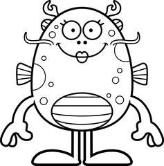 Cartoon Sea Monster Smiling