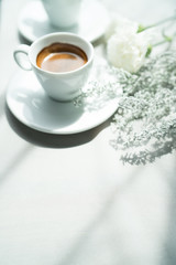 Obraz na płótnie Canvas espresso coffee in morning