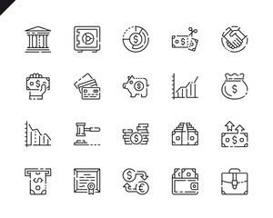 Simple Set Finance Line Icons for Website and Mobile Apps.