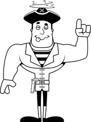 Cartoon Drunk Pirate