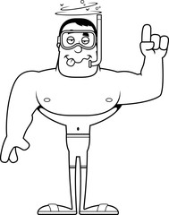 Cartoon Drunk Snorkeler