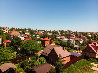 Obraz premium View of cottage village near Moscow from top, Russia