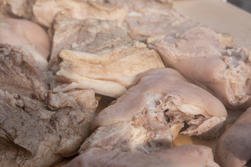 Meat preparing, cooked of entrails