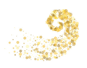 Snowflakes twisted in vortex