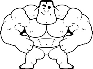 Cartoon Bodybuilder Confident