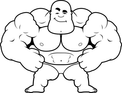 Cartoon Bodybuilder Confident