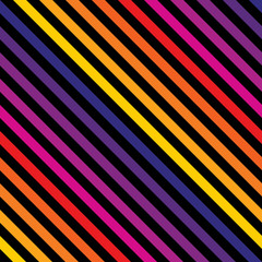 Vector diagonal stripes seamless pattern in bright colors. Retro 80-90's fashion