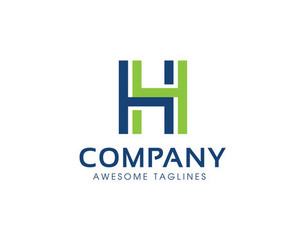 letter H logo modern color line shape typography design element