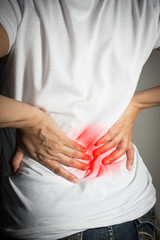 Girl have back pain