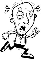 Exhausted Cartoon Senior Groom