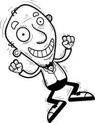 Cartoon Senior Groom Jumping