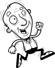 Cartoon Senior Groom Running