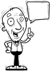 Cartoon Senior Groom Talking