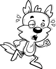 Exhausted Cartoon Male Wolf