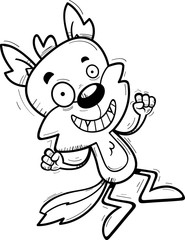 Cartoon Male Wolf Jumping