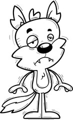 Sad Cartoon Male Wolf