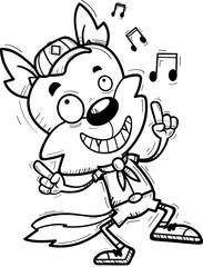 Cartoon Male Wolf Scout Dancing