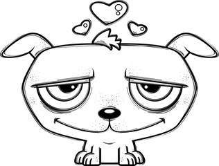 Little Cartoon Dog in Love