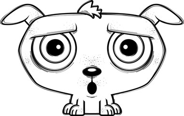 Surprised Little Cartoon Dog