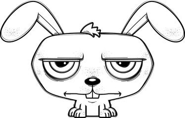 Calm Little Cartoon Rabbit
