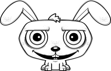 Happy Little Cartoon Rabbit
