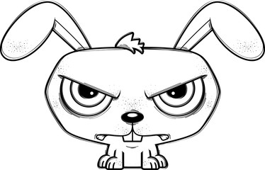 Mad Little Cartoon Rabbit