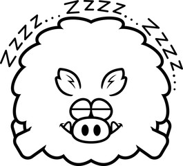 Cartoon Boar Sleeping