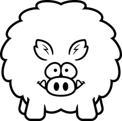 Happy Cartoon Boar