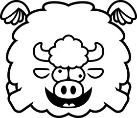 Crazy Cartoon Buffalo