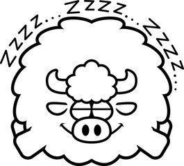 Cartoon Buffalo Sleeping
